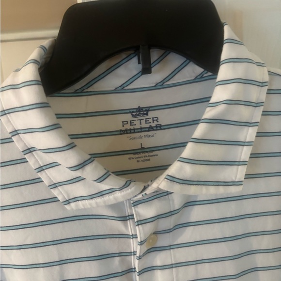 PETER MILLAR  HORIZONTAL WHITE STRIPE SHIRT. - Picture 4 of 6